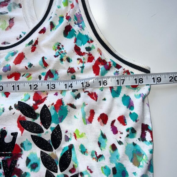 Juicy Couture Multicolor Splatter Print Racerback Tank Top 100% Rayon Womens XL - Picture 3 of 9